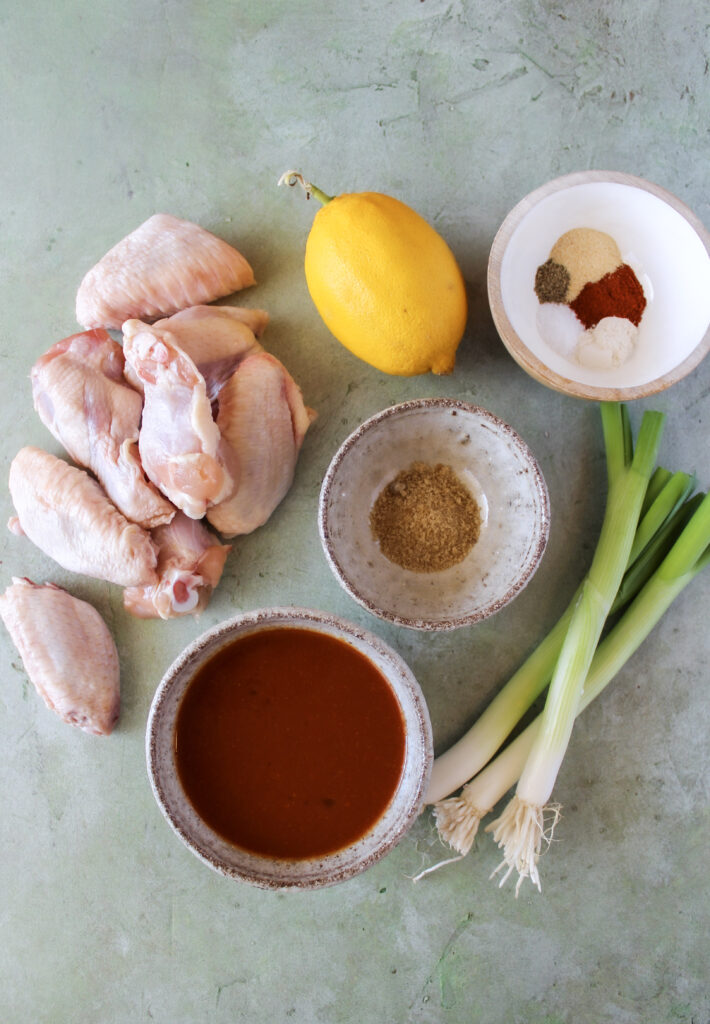 ingredients for asian style chicken wings