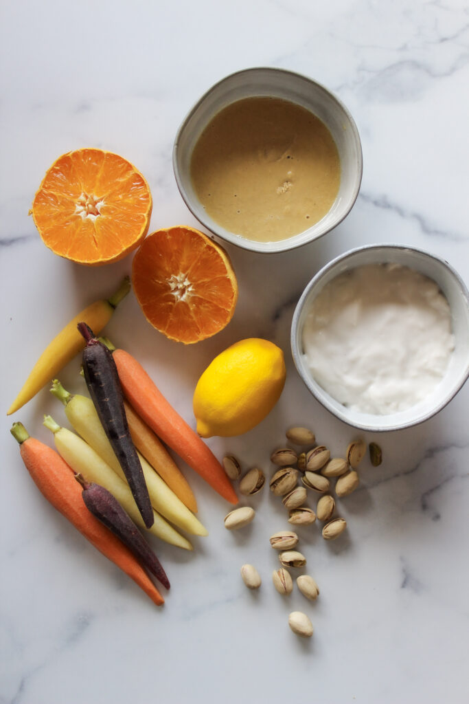 ingredients for yogurt carrots